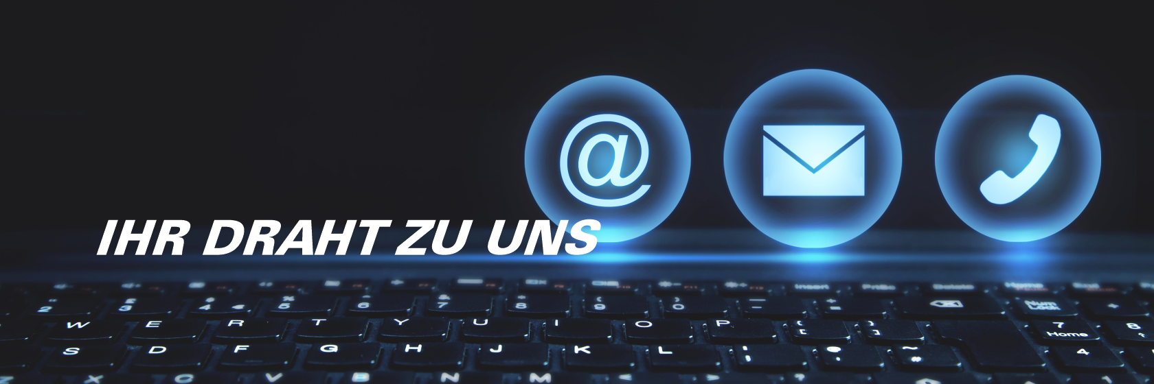 Tastatur mit Kontakticons drüber